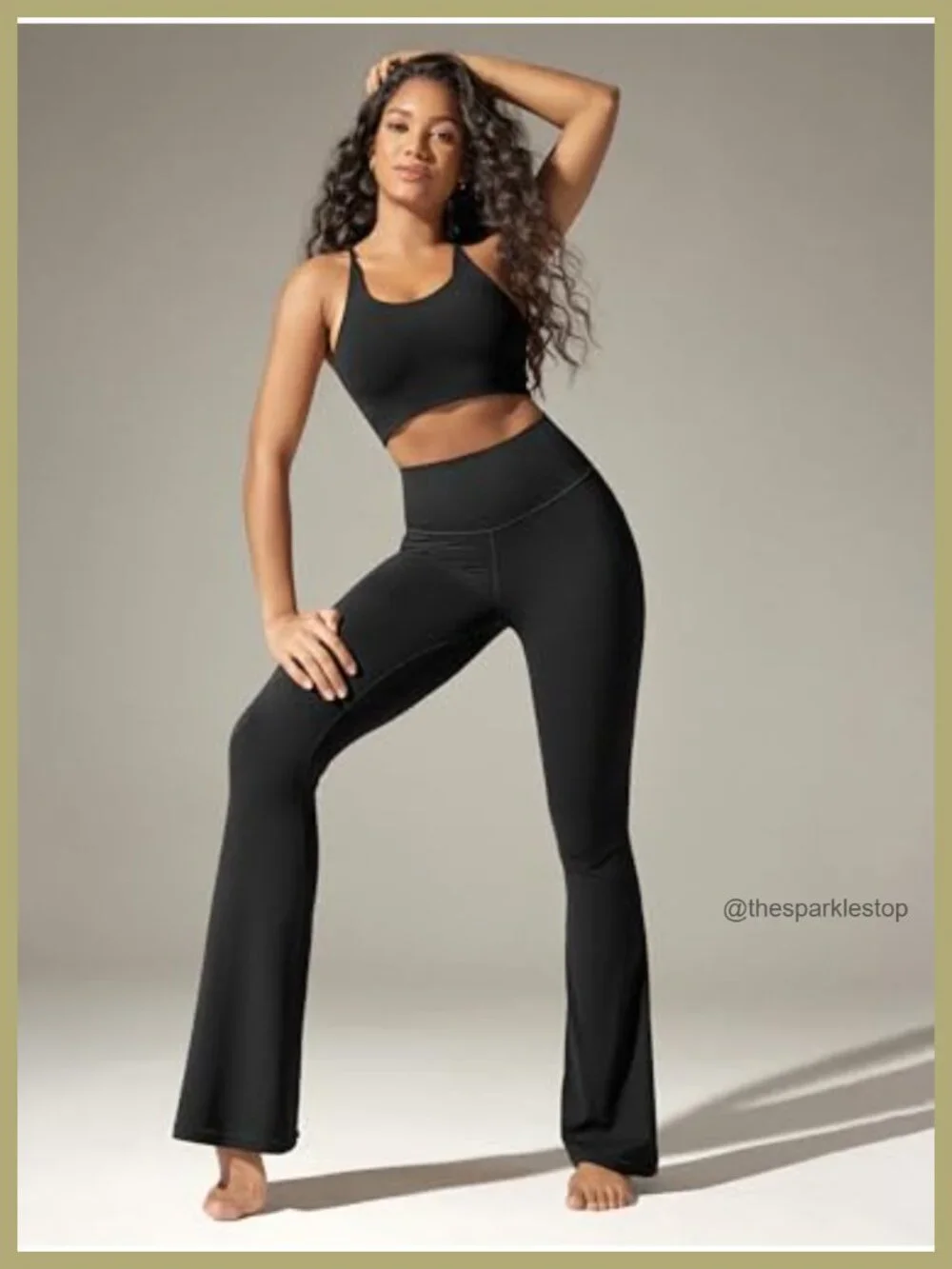 High Rise Flare Leggings with Pockets Bootcut Yoga Lounge Pants 30